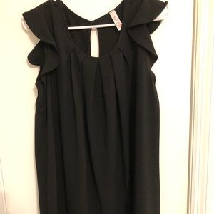 Black dress with ruffle sleeves